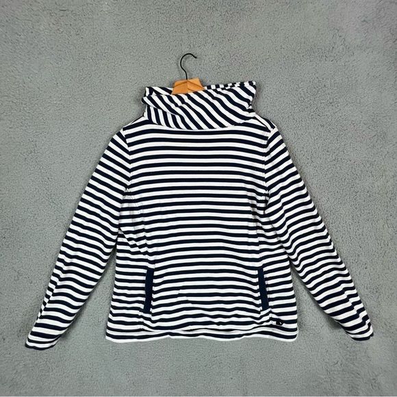 VINEYARD VINES WOMENS ROLL NECK PULLOVER SIZE L WHITE WITH BLUE STRIPES - Picture 9 of 9